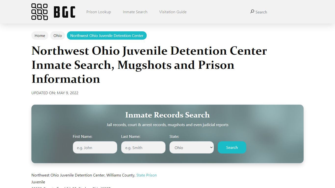 Northwest Ohio Juvenile Detention Center Inmate Search, Mugshots ...