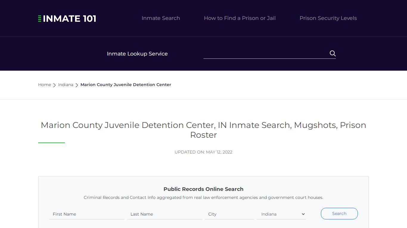 Marion County Juvenile Detention Center, IN Inmate Search, Mugshots ...